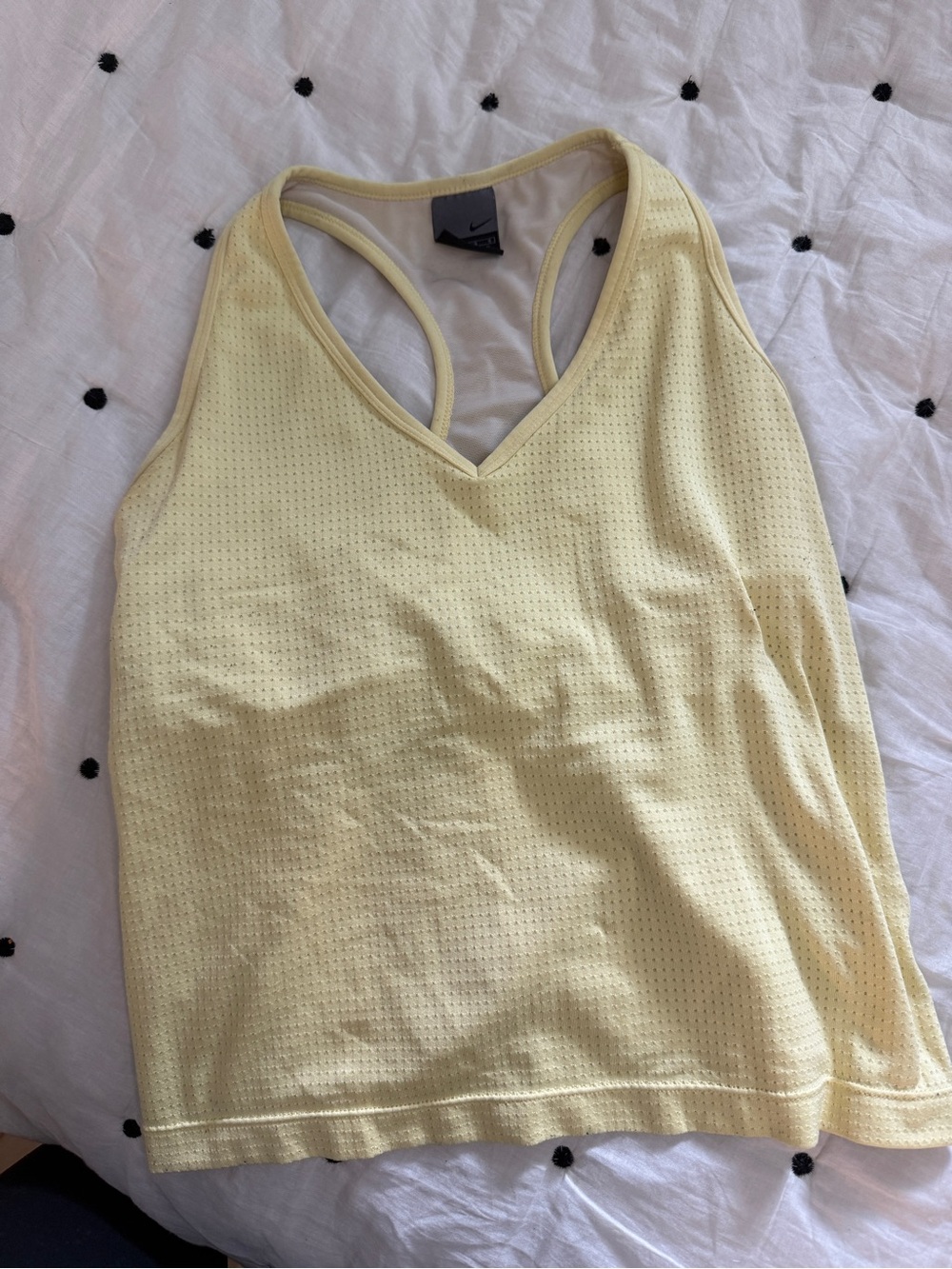 Vintage Nike Light Yellow Racerback Mesh Tank Top